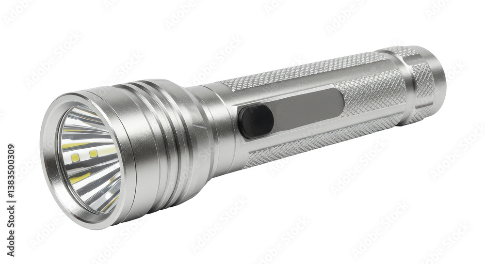 Isolated Aluminum Flashlight with LED Light Isolated Aluminum Flashlight with LED Light
