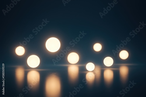 Obraz na płótnie Glowing orbs floating in abstract space with light, depth and balance w salonie