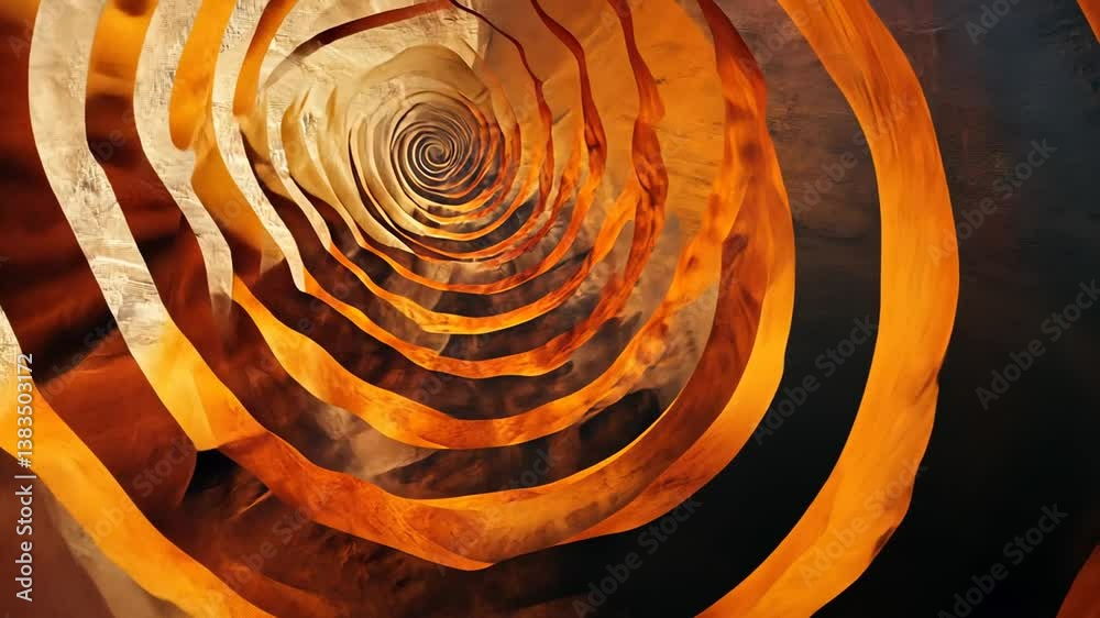 Abstract vortex of intertwined rings creating a mesmerizing pattern or background video