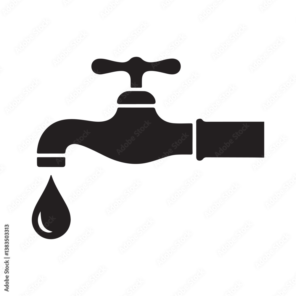 Water tap icon set. Faucet glyph icon. Vector file illustration eps 10 Water tap icon set. Faucet glyph icon. Vector file illustration eps 10