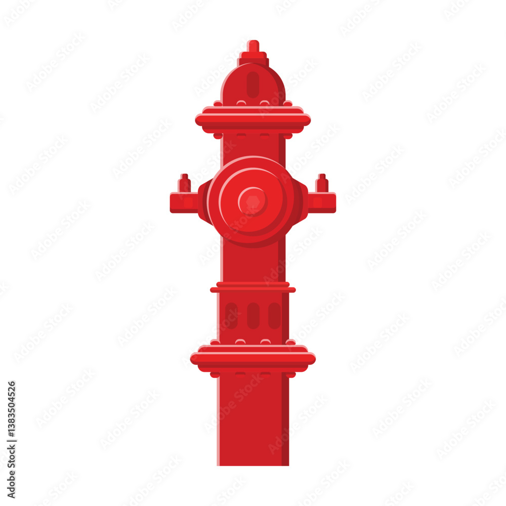 Fire Hydrant Flat Illustration. Clean Icon Design Element on Isolated White Background Fire Hydrant Flat Illustration. Clean Icon Design Element on Isolated White Background