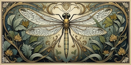  Art Nouveau Dragonfly