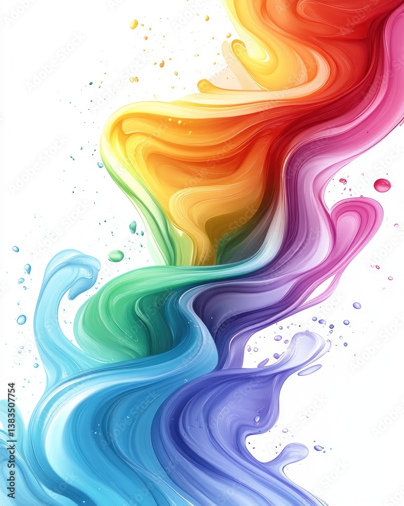 Fototapeta premium Abstract rainbow paint splash design