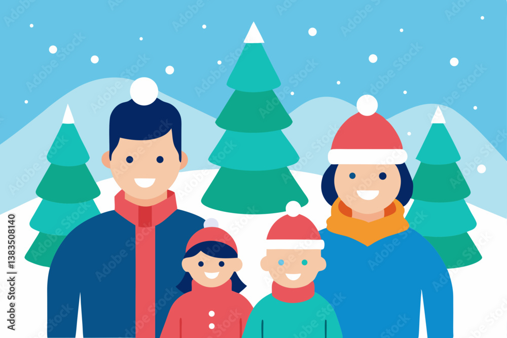 happy family with christmas tree happy family with christmas tree
