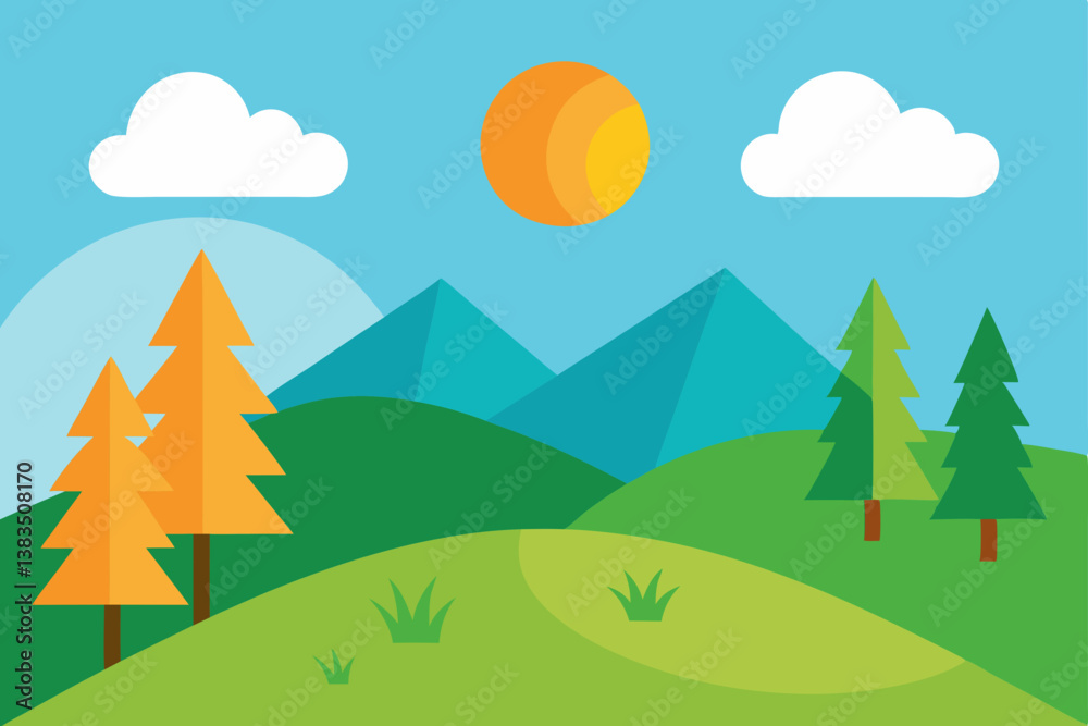 vector illustration of a forest landscape vector illustration of a forest landscape