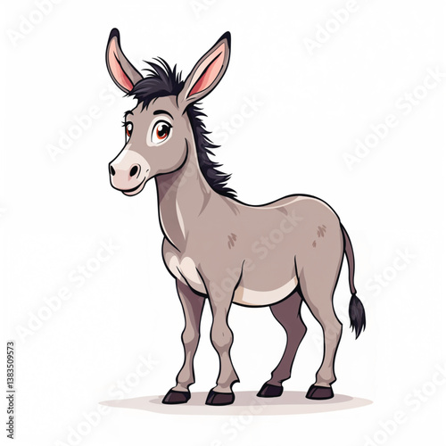 Adorable Cartoon Donkey Vector Illustration