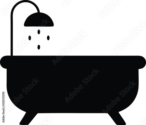 silhouette of a bathtub. Bathroom Icon