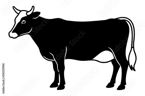 cow silhouette vector illustration