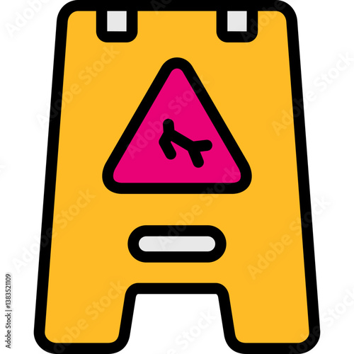wet floor sign icon