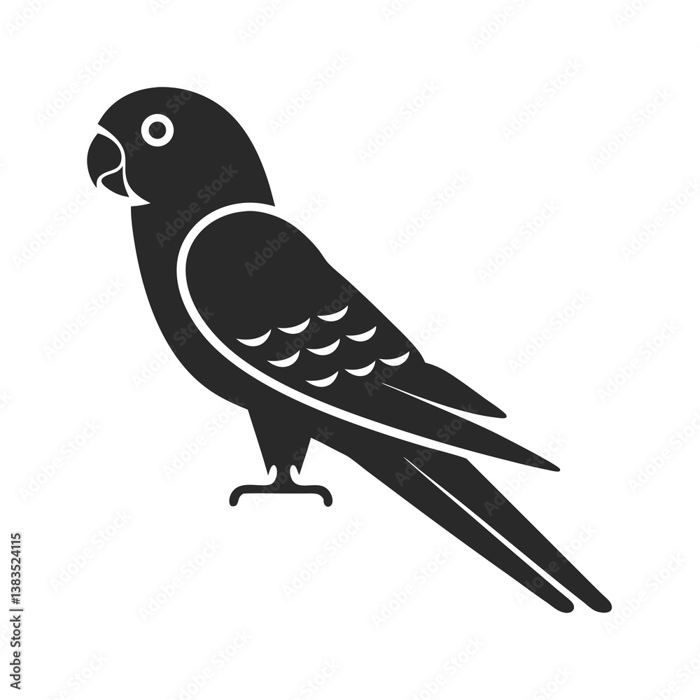 Fototapeta premium Budgerigar icon silhouette vector illustration