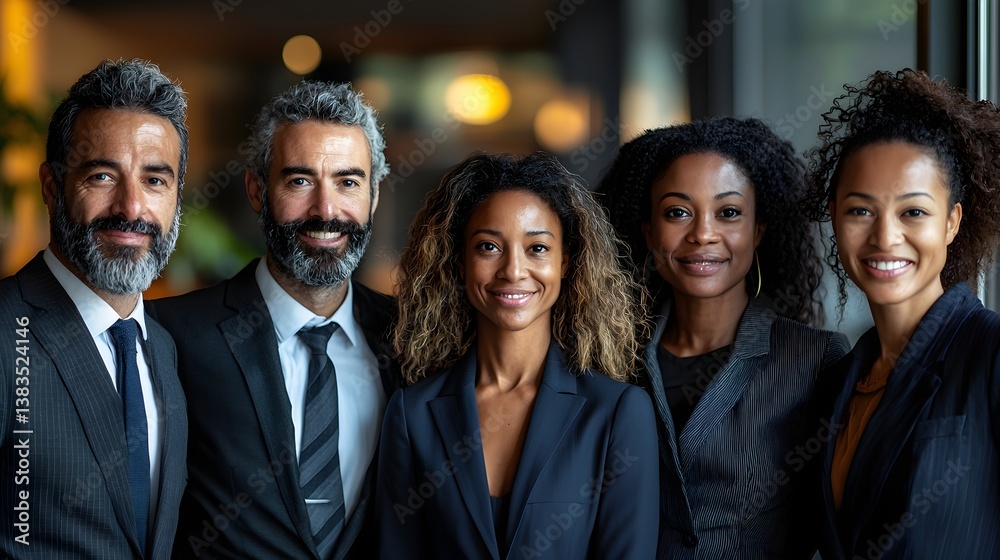 Diverse Group Posing in Modern Office Diverse Group Posing in Modern Office