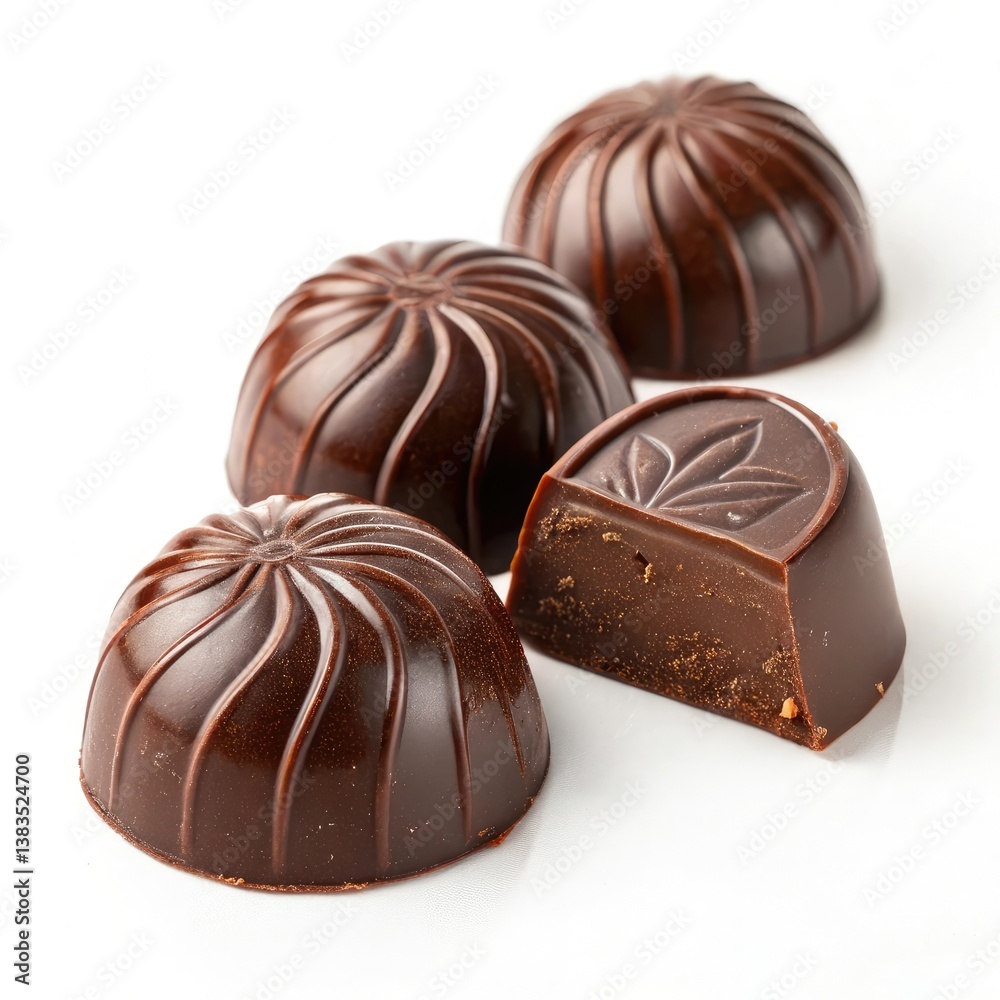 Obraz premium chocolate candies on white background