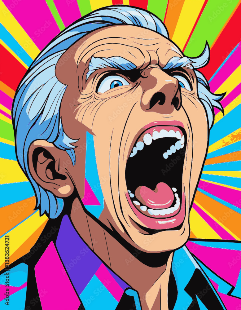 16 colores de un hombre mayor enfadado