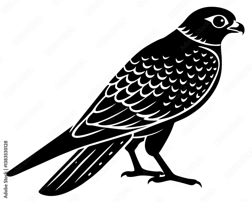 Fototapeta premium Kestrel silhouette vector illustration