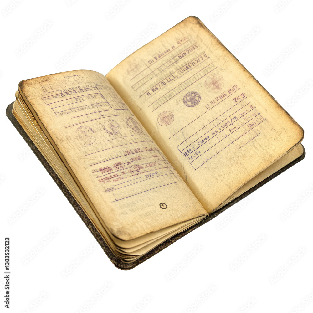 Obraz premium Open Passport Image on transparent background