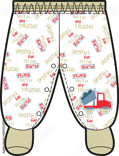 Play with my truck baby pants design