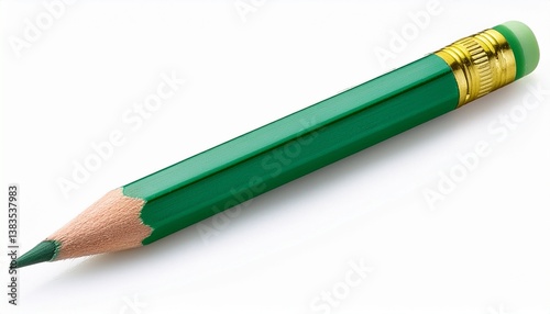 green pencil on white background