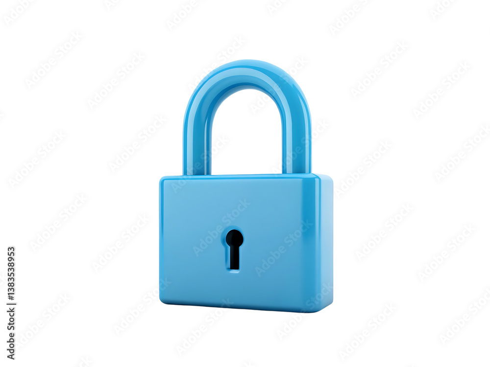 Blue Padlock on transparent Background Symbolizing Security and Safety
Blue Padlock on transparent Background Symbolizing Security and Safety