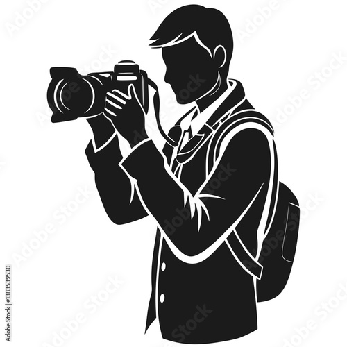 Photographers silhouette vector illustration
