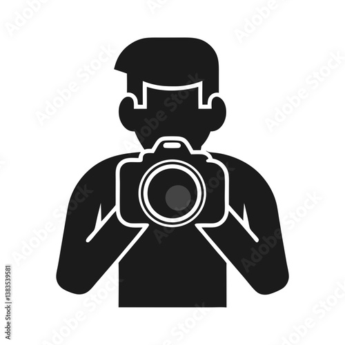 Photographers icon silhouette vector illustration