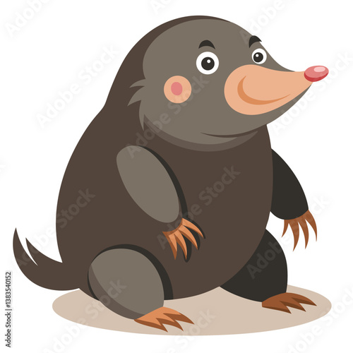 Cute Mole Cartoon Vector Illustration