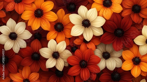 A vibrant tapestry of flowers, painted in bold hues with the stroke of a brush, as if captured in a moment of pure artistic inspiration. Generative AI, the artist, breathes life into this floral 