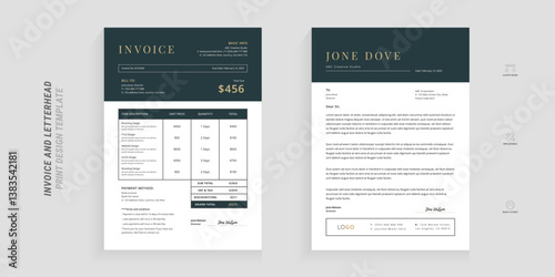 Luxury modern invoice and letterhead template layout