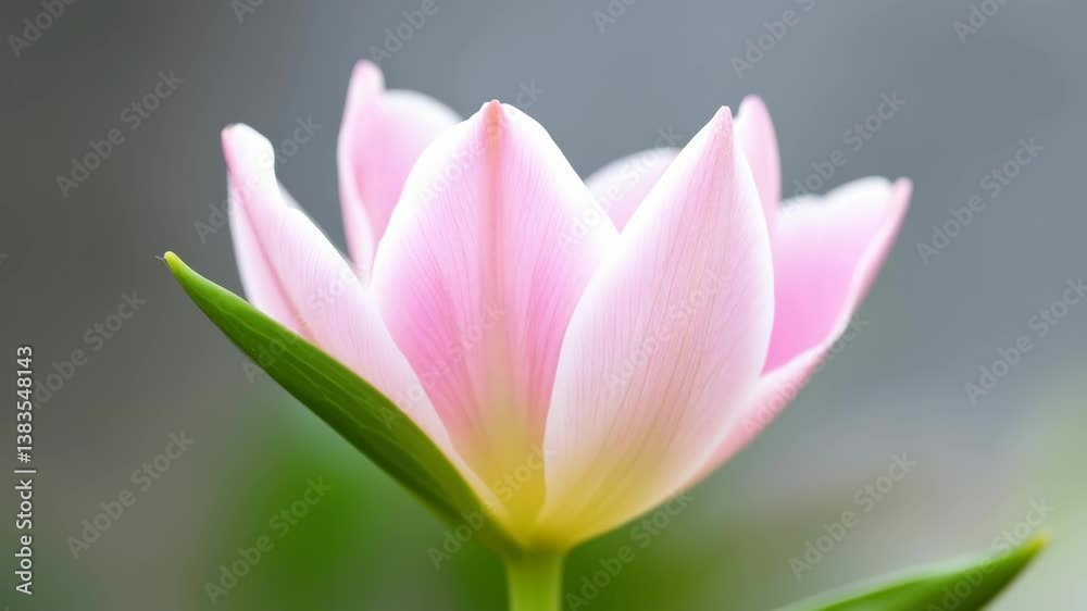 Pink tulip blooming sequence with natural growth concept Pink tulip blooming sequence with natural growth concept