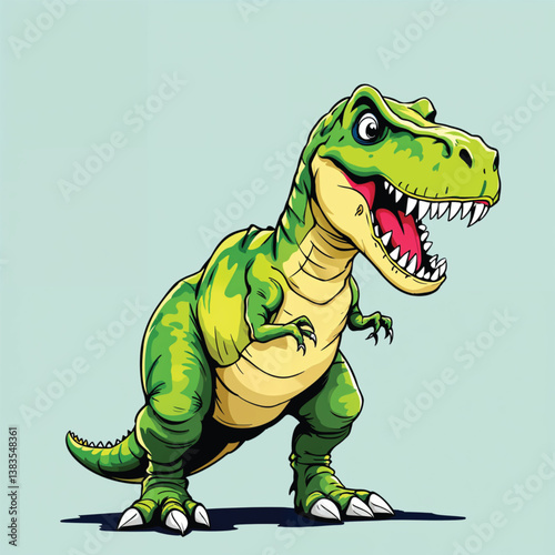 Adorable Cartoon Dinosaur Vector Illustration