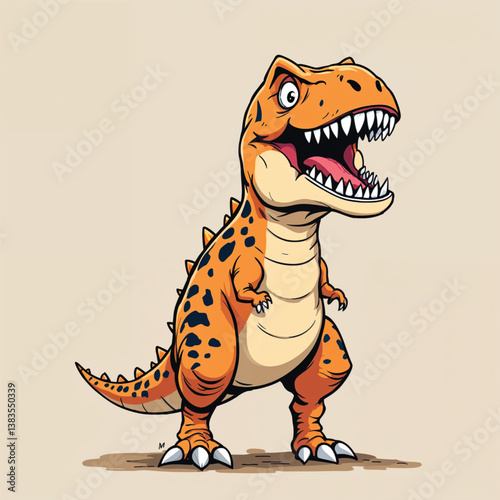 Adorable Cartoon Dinosaur Vector Illustration