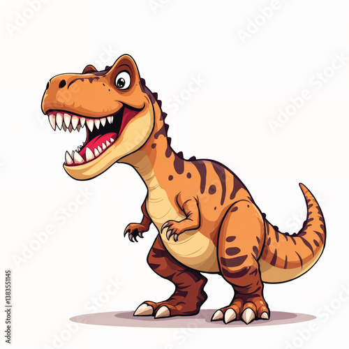 Adorable Cartoon Dinosaur Vector Illustration