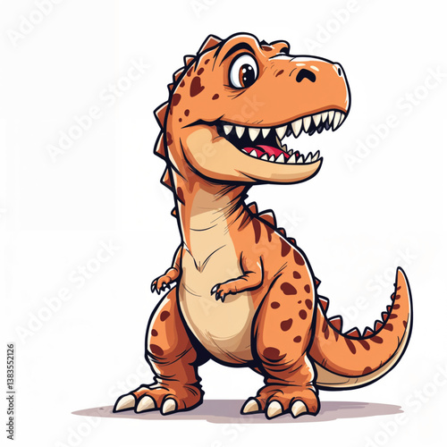 Adorable Cartoon Dinosaur Vector Illustration