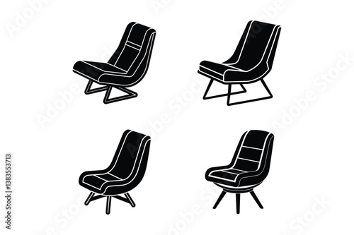 glider chair silhouette vector illustration design