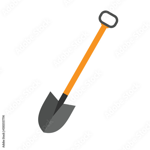 Shovel black icon. Vector illustration. Vector illustration flat design. Isolated on white background. Garden spade silhouette gardening, agriculture