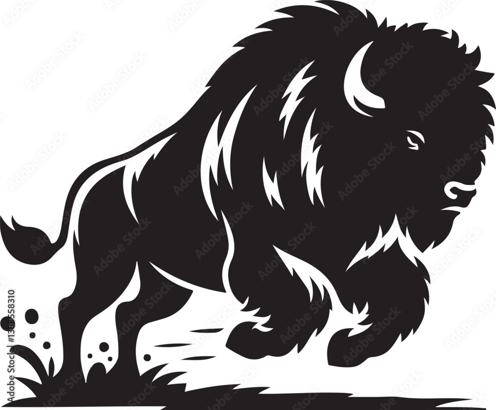 Obraz premium Bison logo vector