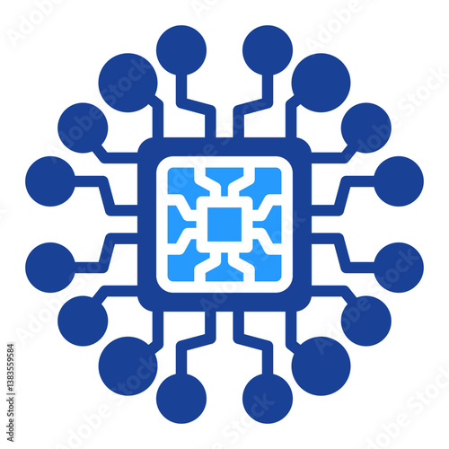 Processor Icon Single Vector Collection 