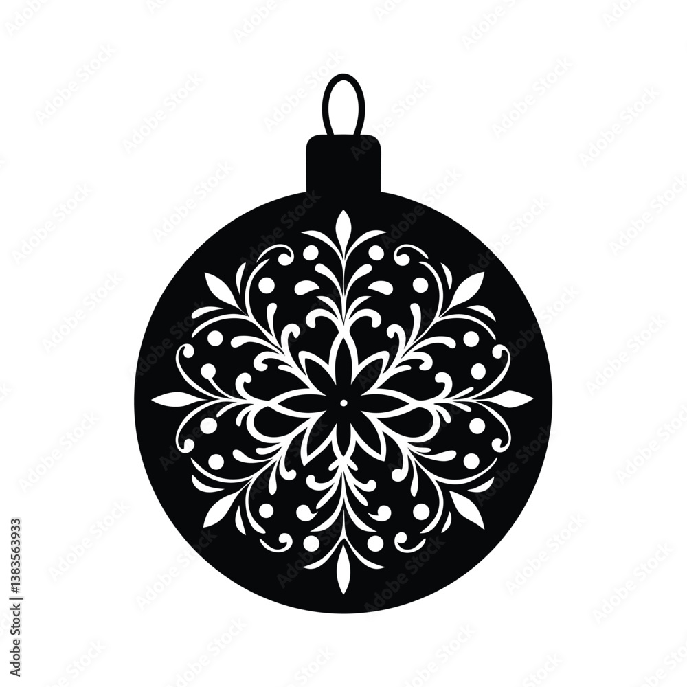 Fototapeta premium Download Christmas Ornament Silhouette Vectors – Perfect for Holiday Projects