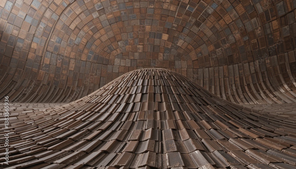 Fototapeta premium Architectural design of unique dome structure urban location interior photography textured environment aerial view modern concept for innovative spaces