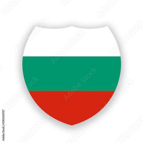 Free Download Bulgaria flag in the shape of a shield isolated on white. Illustration - GFXLoad
