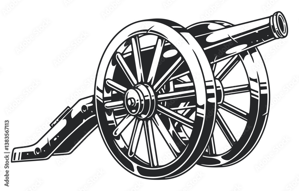 Fototapeta premium Historic cannon from the 18th century displayed