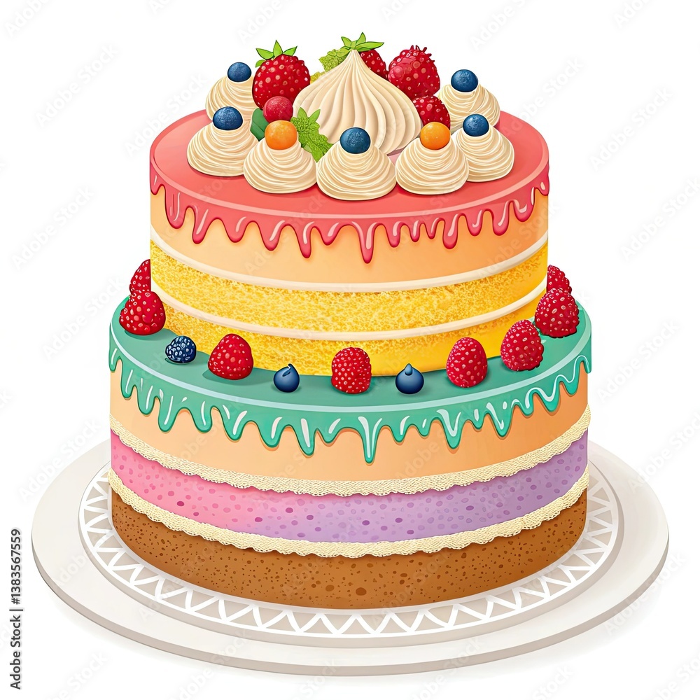 piece of cake with cherries piece of cake with cherries