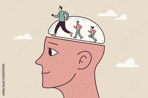 Change mindset, attitude or control mind, perception or thought, improve or develop thinking process, belief or optimistic thinking concept, people help shifting or switch gear on human brain.
