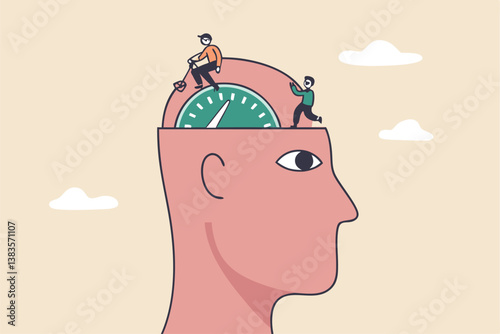 Change mindset, attitude or control mind, perception or thought, improve or develop thinking process, belief or optimistic thinking concept, people help shifting or switch gear on human brain.