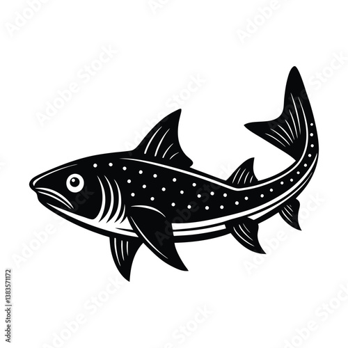 dogfish animal vector silhouette on white background