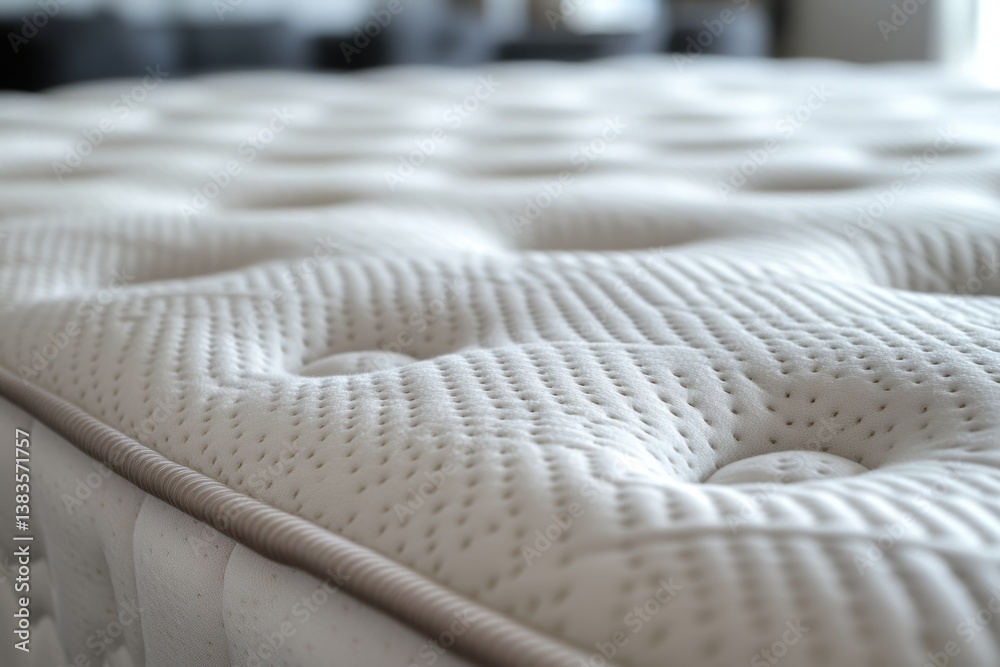 Fototapeta premium Soft, inviting mattress surface promises a comfortable and restful night's sleep