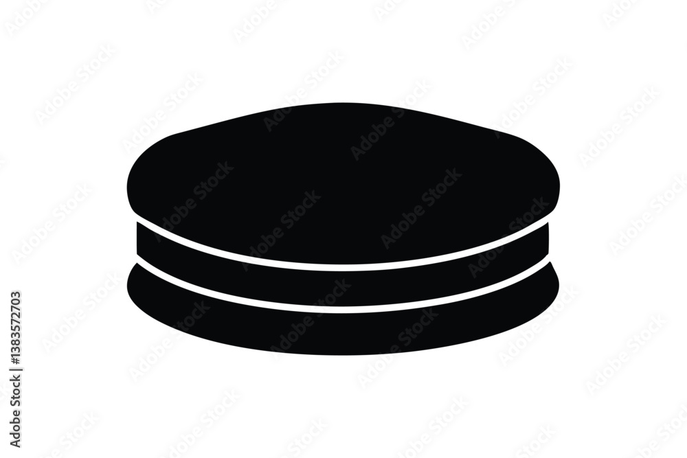Silhouette art design of a pillbox hat icon illustration.eps Silhouette art design of a pillbox hat icon illustration.eps
