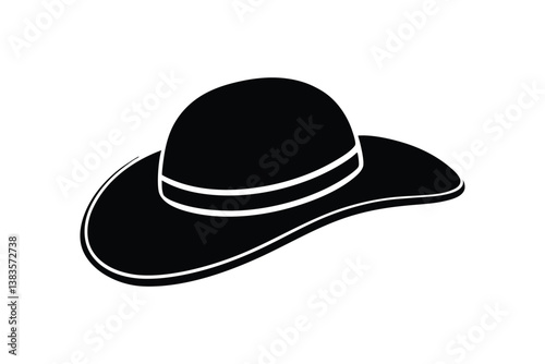 Silhouette art design of a Kentucky Derby hat icon illustration.eps