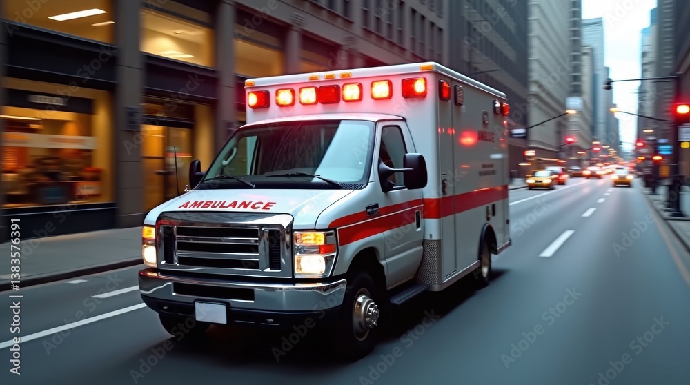 © Atralia13 - Emergency response to overdose incident in urban area ambulance on duty medical context cityscape dynamic view