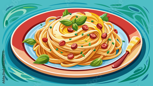 Spaghetti alla carbonara, tipica ricetta di pasta italiana