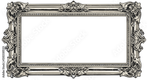 Set of Vintage Floral Frame Templates – Elegant Calligraphic Ornaments on White